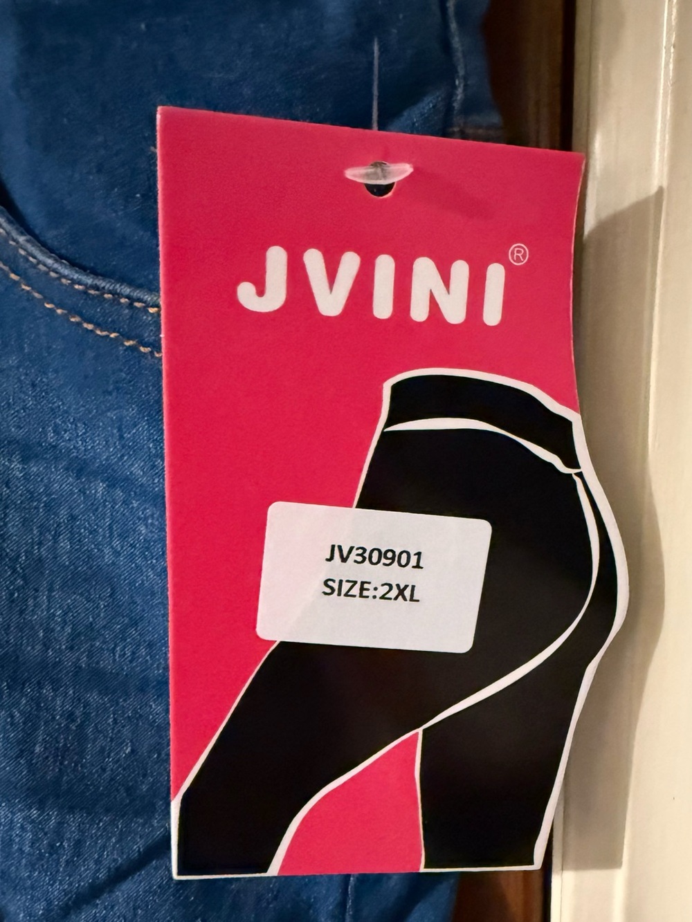 JVINI Plus Size 2x Women's Ripped Dark Blue Skinny Jeans - Picture 4 of 4